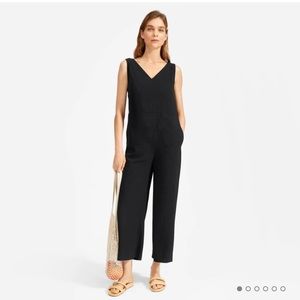 Everlane Japanese Go weave black jumpsuit sz 4